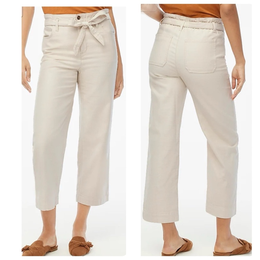J. Crew Factory Cropped Twill Paper-Bag Pant
